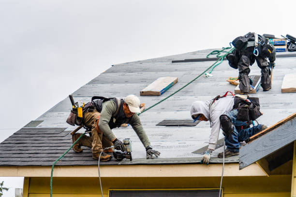 Professional Gutter Installation technician working in Barrington, IL